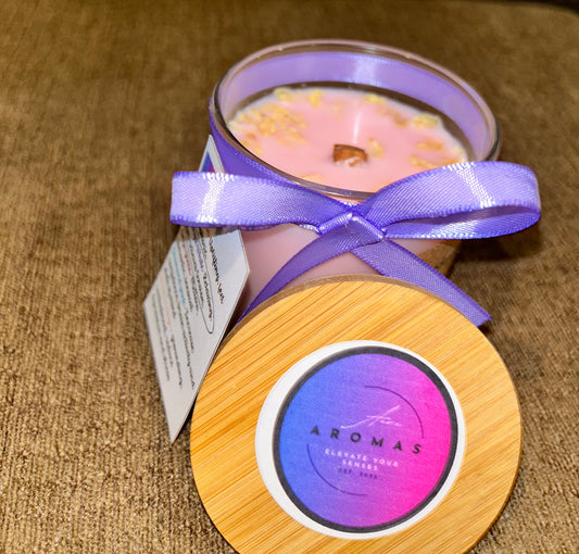 Amethyst White 10oz soy wax candle